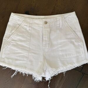 Forever 21 White 27" Raw Hem Shorts